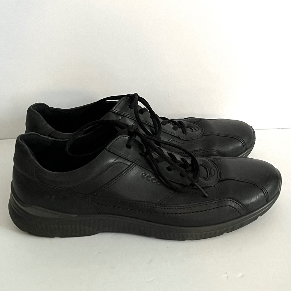 ECCO Men's Irving Black Leather Low Top Sneakers Casual Walking Shoes 47 13-13.5